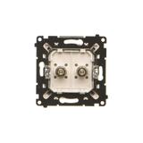 Simon 55 Gniazdo ekwipotencjalne podwójne Szampański mat