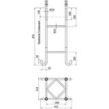 Zbrojenie ze śrubami 4xM24 do fundamentu betonowego, do masztów odgromowych UFL 13,35 / 16,35 / 19,3