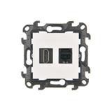 Simon 24 Gniazdo HDMI 2.1 + RJ45 kat.6. biały NGH21RJ45.01/11