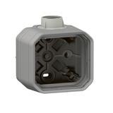NOWE PLEXO - PUSZKA NATYNKOWA POJEDYNCZA Z PRZEPUSTEM KABLOWYM PG16 SZARA