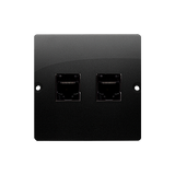 Simon BASIC WMUK-0520F2-Y011 Gniazdo komputerowe RJ45 podwójne kategoria 5e (moduł). Montaż gniazda BMF52.02/49 KONTAKT