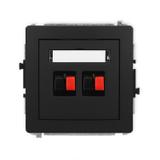 DECO Mechanizm gniazda głośnikowego podwójnego czarny mat