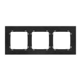 DECO Ramka uniwersalna potrójna - aluminium szczotkowane (ramka: czarna; spód: czarny) czarny