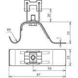 Wspornik dachowy z DEHNgrip, wys. 20 mm, stal nierdzewna NIRO
