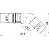 Adapter węża obrotowy kątowy, fi 40 mm