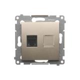 Simon 54 Gniazdo telefoniczne pojedyncze RJ12 złoty mat