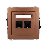 DECO Mechanizm gniazda komputerowego podwójnego 2xRJ45, kat. 5e, 8-stykowy brązowy metalik