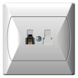 AKCENT Gniazdo telefoniczne pojedyncze - kolor biały