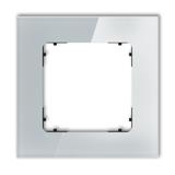 ICON Ramka uniwersalna pojedyncza kwadratowa - efekt szkła (ramka: szara; spód: czarny) szary