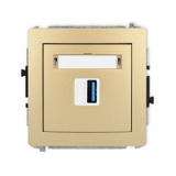 DECO Mechanizm gniazda pojedynczego USB A-A 3.0 złoty