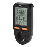 Watomierz, kalkulator energii z wyświetlaczem LCD, wersja Schuko, czarny