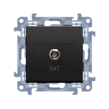 Simon 10 Gniazdo antenowe typu F pojedyncze czarny mat
