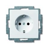 BASIC55 Gniazdo SCHUKO z przesłonami Z szybkozłączami Z uziemieniem, 2P+E kremowy