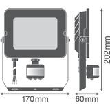 Naświetlacz FLOOD COMPACT SENSOR V 50W 840 SYM 100 black