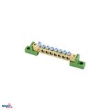 LISTWA ZACISKOWA NA IZOLATORACH PŁASKICH 8x12 8-TOROWA ZIELONA