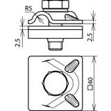 Zacisk M V, stal nierdzewna NIRO 200 kA, do drutu 8-10 mm, ze śrubą sześciokątną