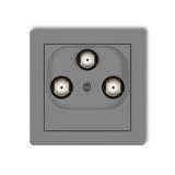 DECO Gniazdo antenowe multimedialne 3F DATA (UPC) szary mat 27DGMU KARLIK