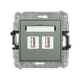 MINI Gniazdo podwójne 2xUSB A-A 2.0 szałwiowy 61MGUSB-2 KARLIK