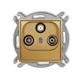 ICON Mechanizm gniazda abonenckiego RTV-SAT przelotowego 10dB złoty