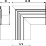 GA-AFF90170EL, Naroże płaskie asymetryczne opadające