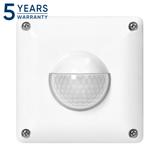 Czujnik ruchu, 2 i 3 żyłowy, 190 st. IP65, 500W, zasięg max. 20m, do puszki, biały