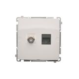 Simon Basic Gniazdo antenowe typu F + RJ45 kat.6 biały BMAFRJ45.01/11 KONTAKT