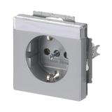 FUTURE Gniazdo SCHUKO z polem opisowym Z uziemieniem, 2P+E aluminiowo srebrny 2CKA002011A3810 ABB