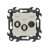 Simon 24 Gniazdo antenowe satelitarne podwójne SAT-SAT-R-TV kaszmirowy NASK2.01/42