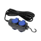 Przedłużacz warsztatowy bryzgoszczelny IP44, 4 gniazda (2+2) 2P+Z, IP44, przewód gumowy, H05RR-F 3x1