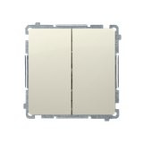 Simon Basic Przycisk podwójny zwierny dwuobwodowy: 2 wejścia 2 wyjścia 16A szybkozłączka beż