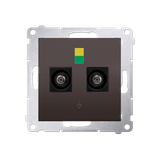 Simon 54 Gniazdo ekwipotencjalne podwójne brąz mat