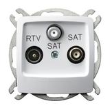 KARO Gniazdo antenowe RTV-SAT z dwoma wyjściami SAT kolor biały GPA-S2S/m/00 OSPEL