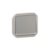 NOWE PLEXO - PRZYCISK JEDNOBIEGUNOWY ZE WSKAŹNIKIEM MECHANIZM 10 A-250 V~ SZARY