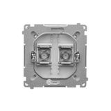 Simon Basic Gniazdo antenowe typu podwójne satynowy