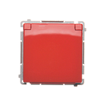 Simon Basic Gniazdo wtyczkowe z uziemieniem z przesłonami torów prądowych bryzgoszczelne IP44 16A 250V zaciski śrubowe czerwone BMGZ1BZ.01/22 BMGZ1Bz.01/22 KONTAKT