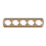 TREND Ramka pozioma pięciokrotna złoty metalik