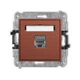 ICON Mechanizm gniazda komputerowego pojedynczego 1xRJ45, kat. 5e, ekranowany, 8-stykowy terakota