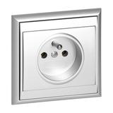 Gniazdo pojedyncze podtynkowe 2P+Z Luna, 16A, 250V, PT-16L, srebrny