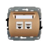 TREND Mechanizm gniazda komputerowego podwójnego 2xRJ45, kat. 6, 8-stykowy złoty metalik