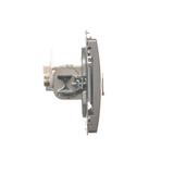 Simon Basic Gniazdo komputerowe RJ45 kategoria 6 podwójne ekranowane z przesłoną przeciwkurzową . Montaż na łapki lub wkręty stal inox BM62E.01/21 KONTAKT