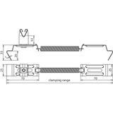 Wspornik dachowy SPANNgrip do drutu 8 mm, wys. 32 mm, stal nierdzewna NIRO