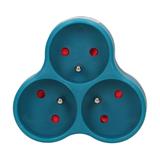 Rozgałęźnik 3x2P+Z turkusowy OR-AE-13134/T ORNO