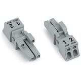 WINSTA MINI gniazdo 2-torowe szare