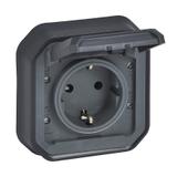 NOWE PLEXO - GN. SCHUKO 2P+Z ZACISKI ŚRUB KOMPLET PODTYNKOWY 16A-250V ANTRACYT 069859L LEGRAND