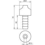Przepust dachowy fi 34 mm, otwór 16 mm, tworzywo 552010 DEHN
