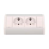 Gniazdo meblowe 2x2P+Z, schuko, biało-srebrne OR-GM-9005/W-G(GS) ORNO