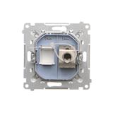 Simon 55 Gniazdo komputerowe pojedyncze RJ45 kategoria 6 ekranowane z przesłoną przeciwkurzową Biały