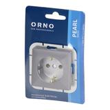 Gniazdo pojedyncze podtynkowe 2P+Z Schuko Pearl, 16A, 250V, PT-17P, antracyt