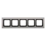 Simon 54 NATURE WMDZ-0150xS-081 Ramka 5-krotna Nature-Metal, SATYNOWA NOC, IP20/IP44. (IP44-należy z DRN5/81 KONTAKT