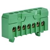 ESC-QBLOK7002 Listwa zaciskowa (1,5-10/16)mm2, 7 otworów, zielona